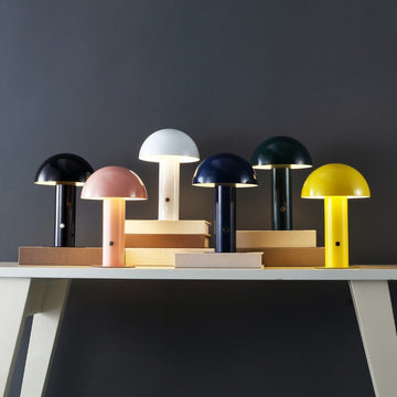 Boletus 10.75" Contemporary Bohemian Rechargeable/Cordless Iron Integrated LED Mushroom Table Lamp - JONATHAN Y
